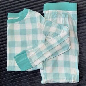 Little Sleepies 2T Teal Gingham Bamboo Long Sleeve + Pants, Easter